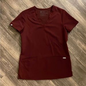 ✨SOLD✨ Figs XXS Burgundy Casma Scrub Top